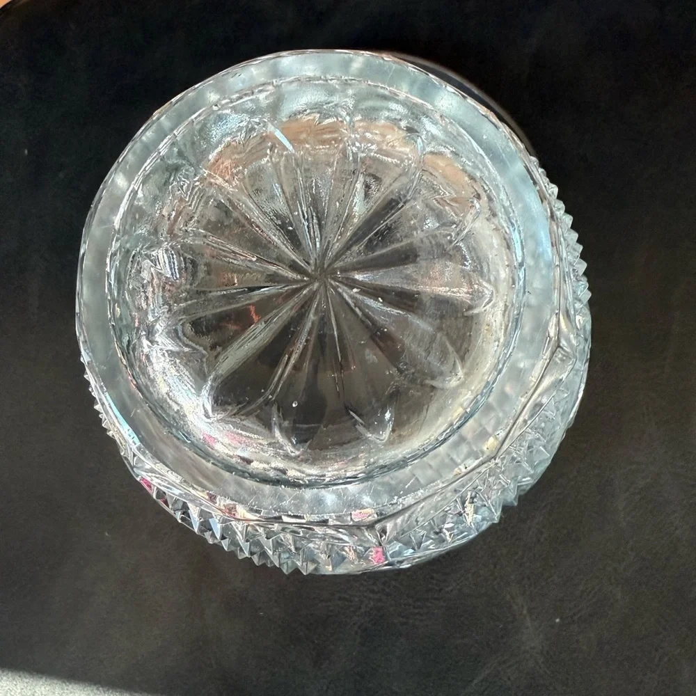 Small Vintage French Crystal Ice Bucket with Silver Handle